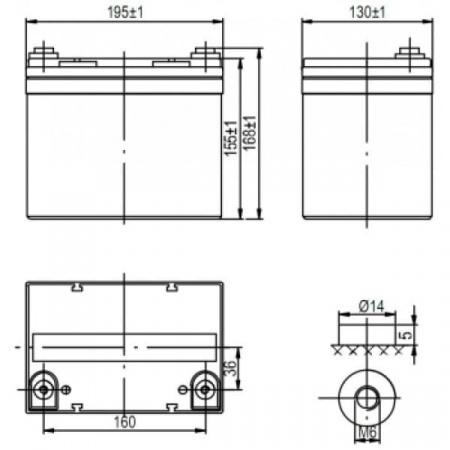 Аккумуляторная батарея Delta HR 12-33 L