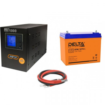 Инвертор (ИБП) Энергия Гарант-1000 + Аккумуляторная батарея Delta DTM 1275 L