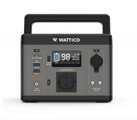 Wattico 300 cолнечный генератор (портативная электростанция Camp300 + Солнечная панель Wattico SP100)