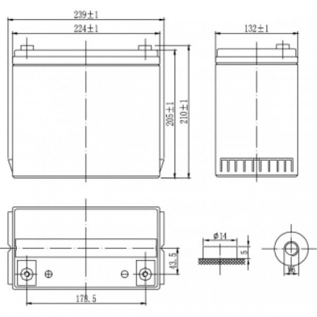 Аккумуляторная батарея Delta GX 12-55