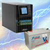 ИБП ДЛЯ ДОМА |  Инвертор Powerman 1000 Online + Аккумуляторная батарея Vektor GL 12100 x2